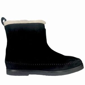Jenna Kayne Black Suede Shearling Lined Ankle Boots Made in‎ Italy Size 38
